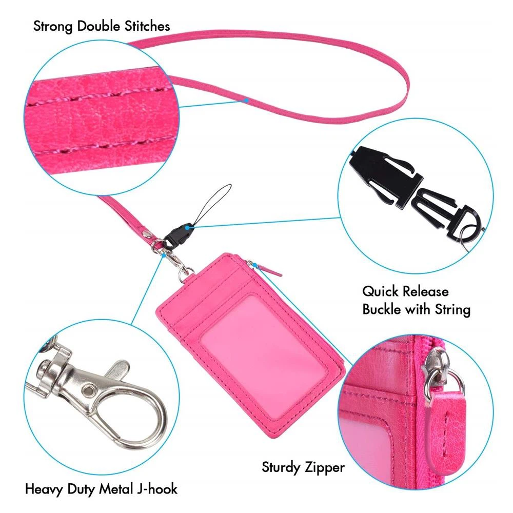 Pink Leather ID Holder-5