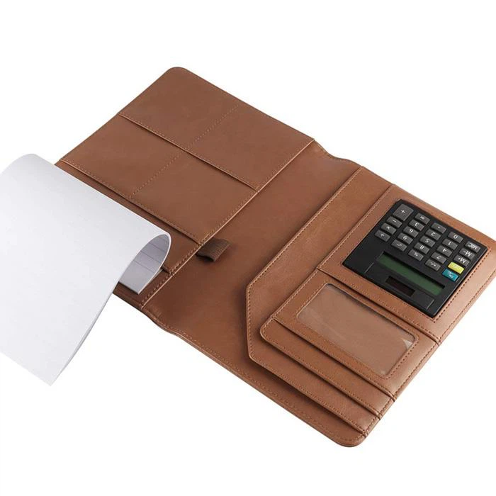A5 Leather Portfolio With Calculator
