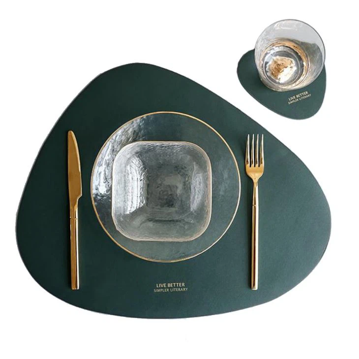 	 leather table mat dining