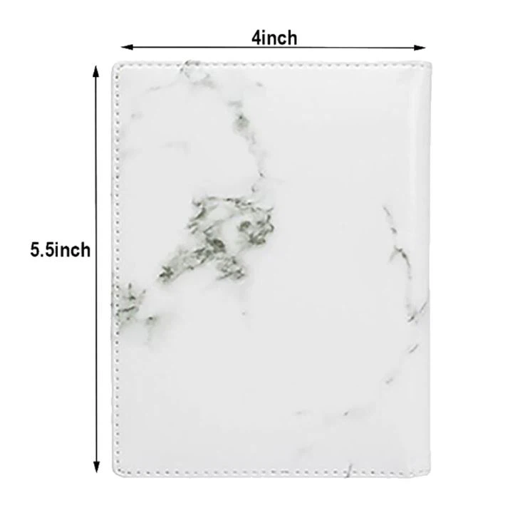 Marble Leather Passport Holder Folder