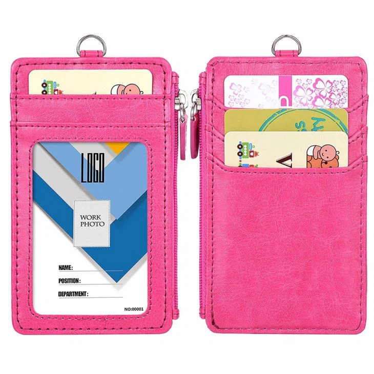 Pink Leather ID Holder