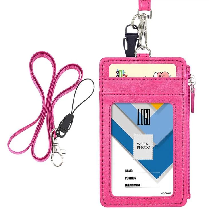 Pink Leather ID Holder