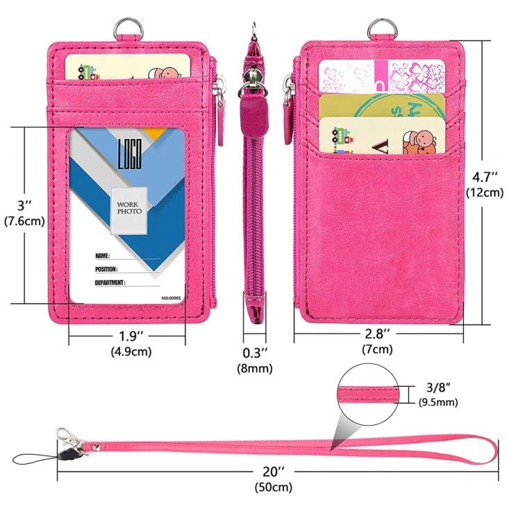 Pink Leather ID Holder