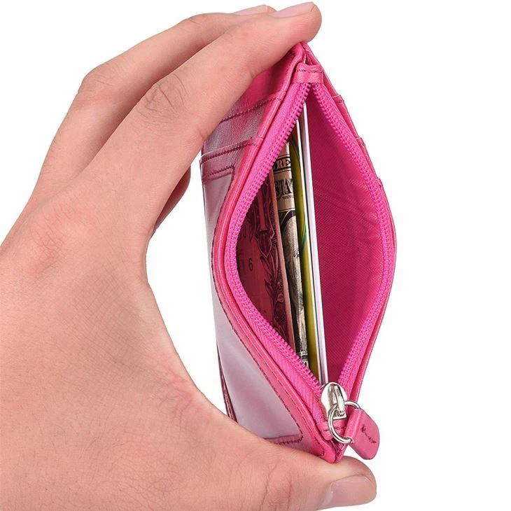 Pink Leather ID Holder